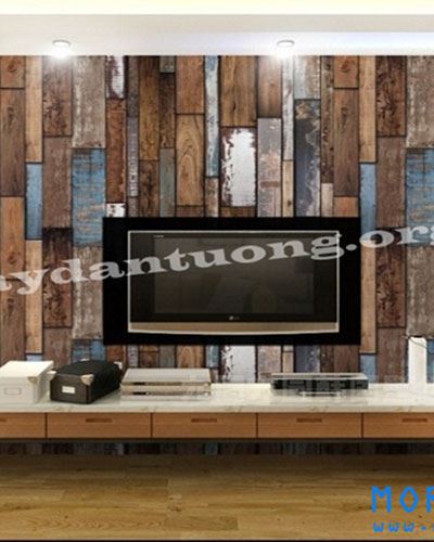 Giấy dán tường giả ván sàn gỗ cổ điển